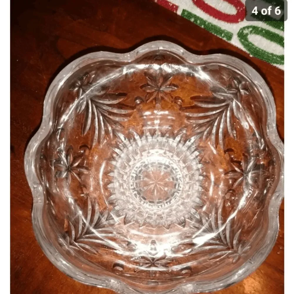 Vintage Indiana Glass 13 Inch Christmas Tree Platter & Matching Mikasa Nut Bowl